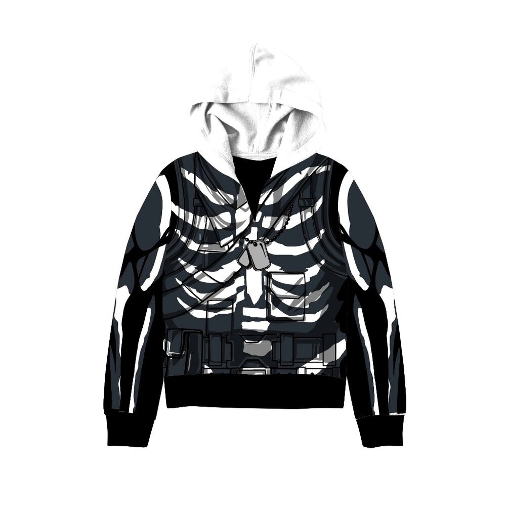 Fortnite, Boys Licensed Cosplay Hoodie, Skull Trooper, Size 4/5 & 6/7 - New